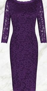 OUGES Women's 3/4 Sleeve Lace Cocktail Party Dress